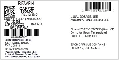Label (42806 801 30 Rifampin 150mg 67046 1605 30)